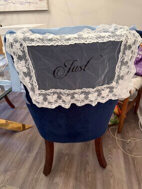 Just Married wedding chair set sign